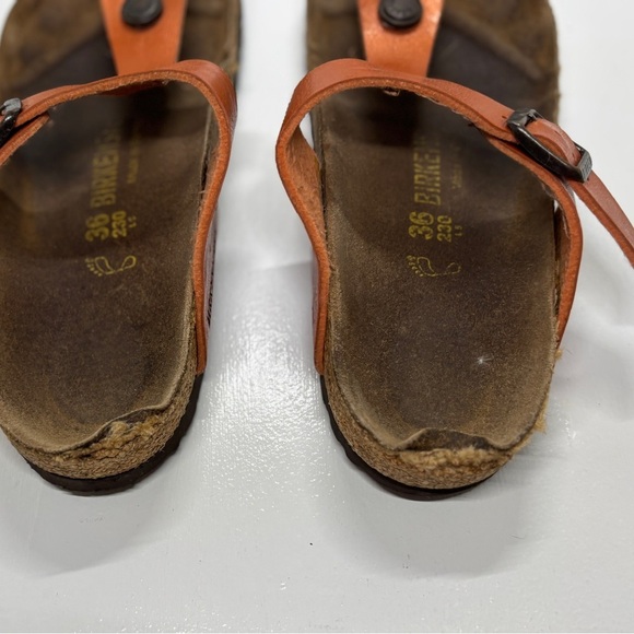 Birkenstock Gizeh Birko-Flor Women's Orange Sandals size 5.5-6 EU size 36 - Picture 7 of 11